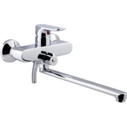 12 Смеситель для ванны с длин изливом 350 мм. с дивер СВ8212