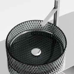 Умывальник чаша накладная круглая (цвет чёрный) Cristal 360*360*112мм CN6060