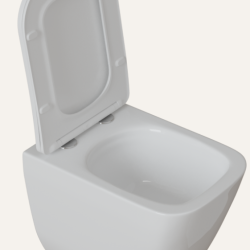 Унитаз подвесной безободковый WAVE STRONG Tornado(3.0),сид. дюропласт, м/л, быстр, БЕЛЫЙ глянец (L)