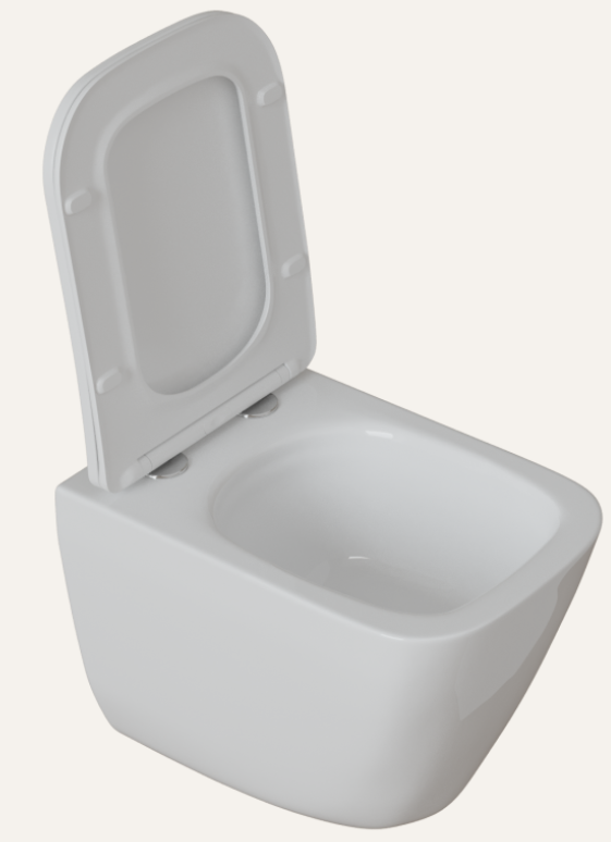 Унитаз подвесной безободковый WAVE STRONG Tornado(3.0),сид. дюропласт, м/л, быстр, БЕЛЫЙ глянец (L)