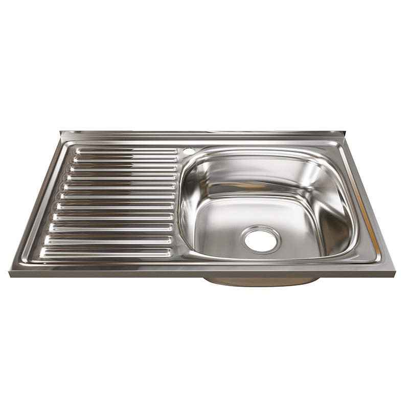 Мойка 50Х80 (0,8) прав вып3 1/2 MIXLINE 18см с сифоном