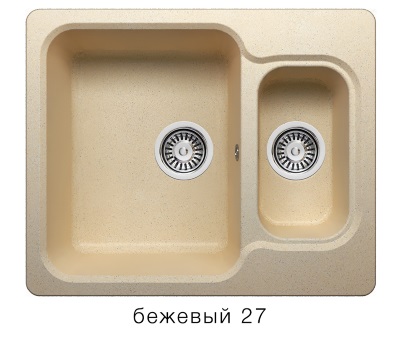 Мойка F-09 двухчашевая, бежевая (27), 500*610*200мм