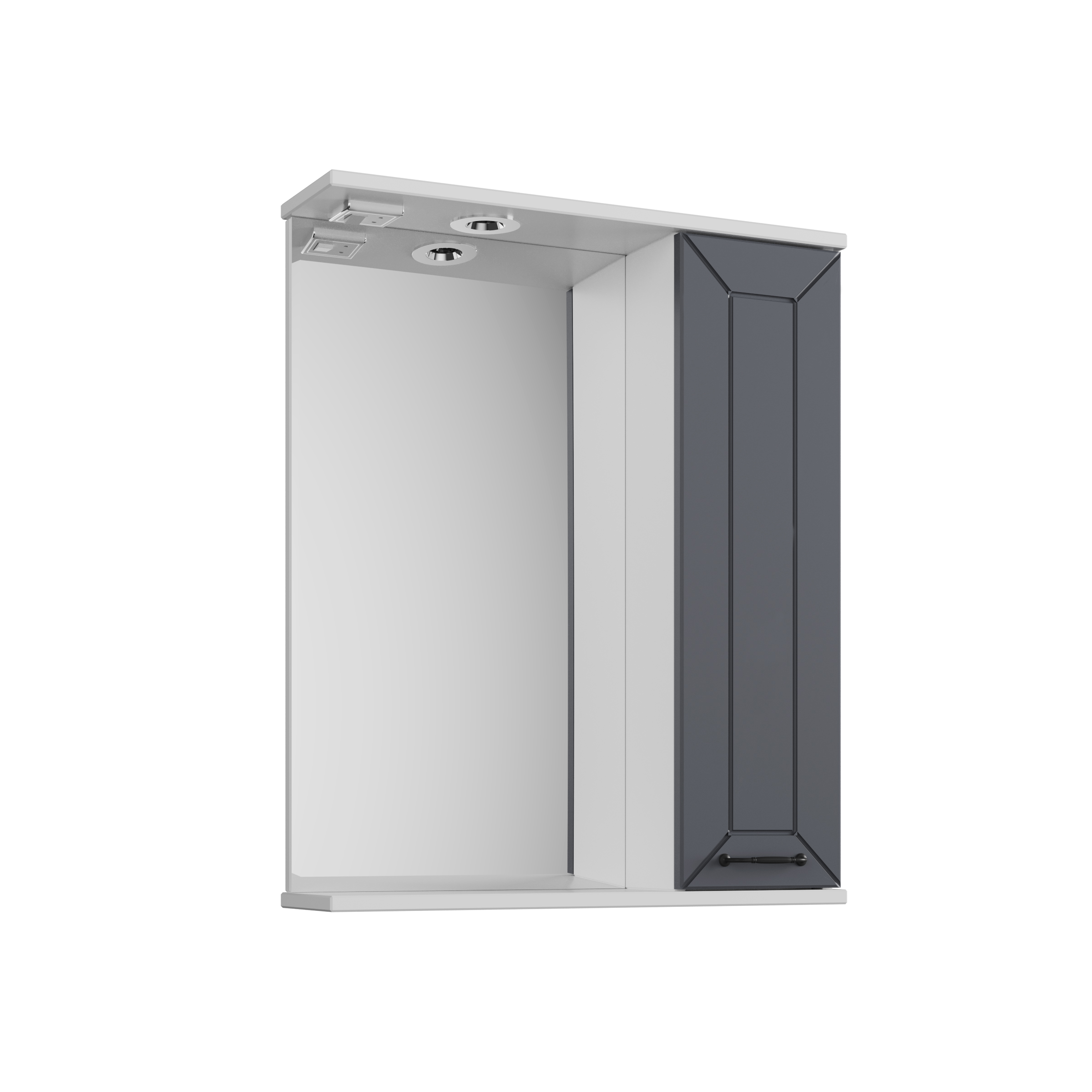 Зеркальный шкаф Авалон (60 (Дуб Сонома + Графит) Правый)