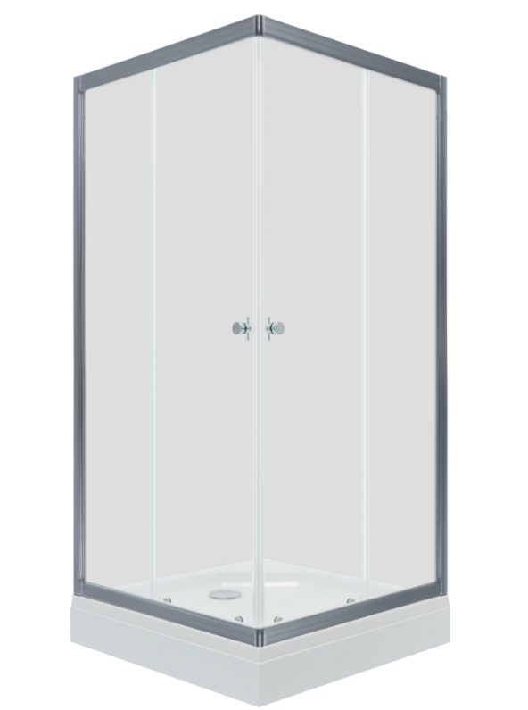 ДО "Вента-Хром" 90х90, квадрат, низ. подд. (2 места+сифонD90мм)