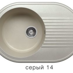 Мойка F-16 овальная с крылом, серая (14), 500*760*200мм