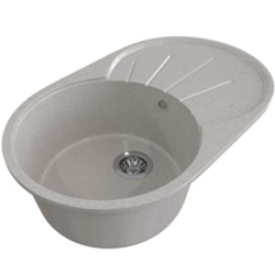 Мойка ML-GMS05 СТАНДАРТ овальная с крылом, светло-серый (310), 735*455*170мм