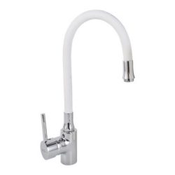 59 Смеситель для кухни гибкий излив "Белый"  СВ3559-W