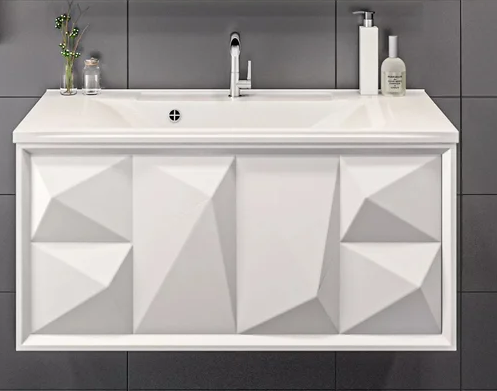 3 Тумба Romb 90П 1 выдвижной ящик White под Раковина Elen-90