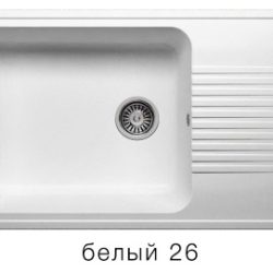 Мойка F-19 с крылом, белая (26), 500*850*205мм