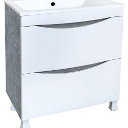 08 Тумба ИРИДА 800 напольная (бетон чикаго+белый)  под умыв. НАТАЛИ V 20/Paola Elegante 800