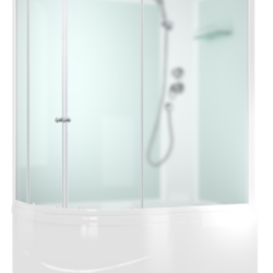 Душ кабина DOMANI-Spa Delight SLIM 128 high R ,высокий поддон,белые стенки,стекло сатин  120*80*218