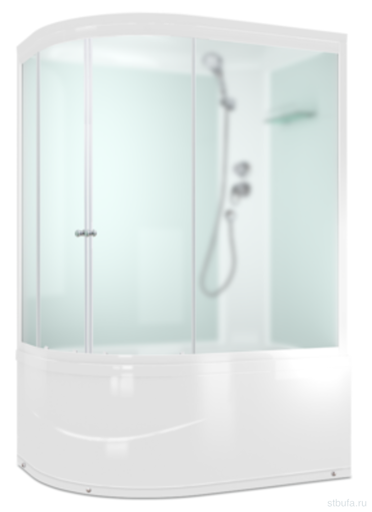 Душ кабина DOMANI-Spa Delight SLIM 128 high R ,высокий поддон,белые стенки,стекло сатин  120*80*218