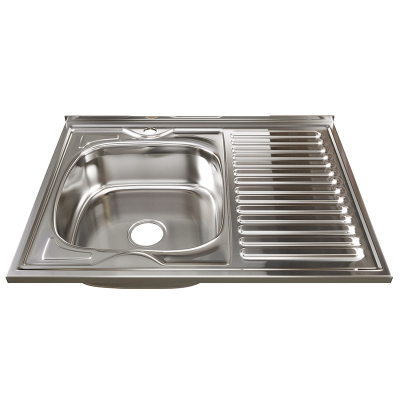 Мойка  60х80 (0,6) лев вып 3 1/2 MIXLINE 16 см с сифоном накладаня