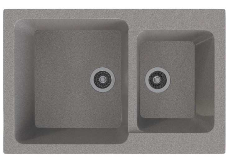 Мойка ML-GMS13 СТАНДАРТ двухчашевая, темно-серый (309), 775*505*200мм