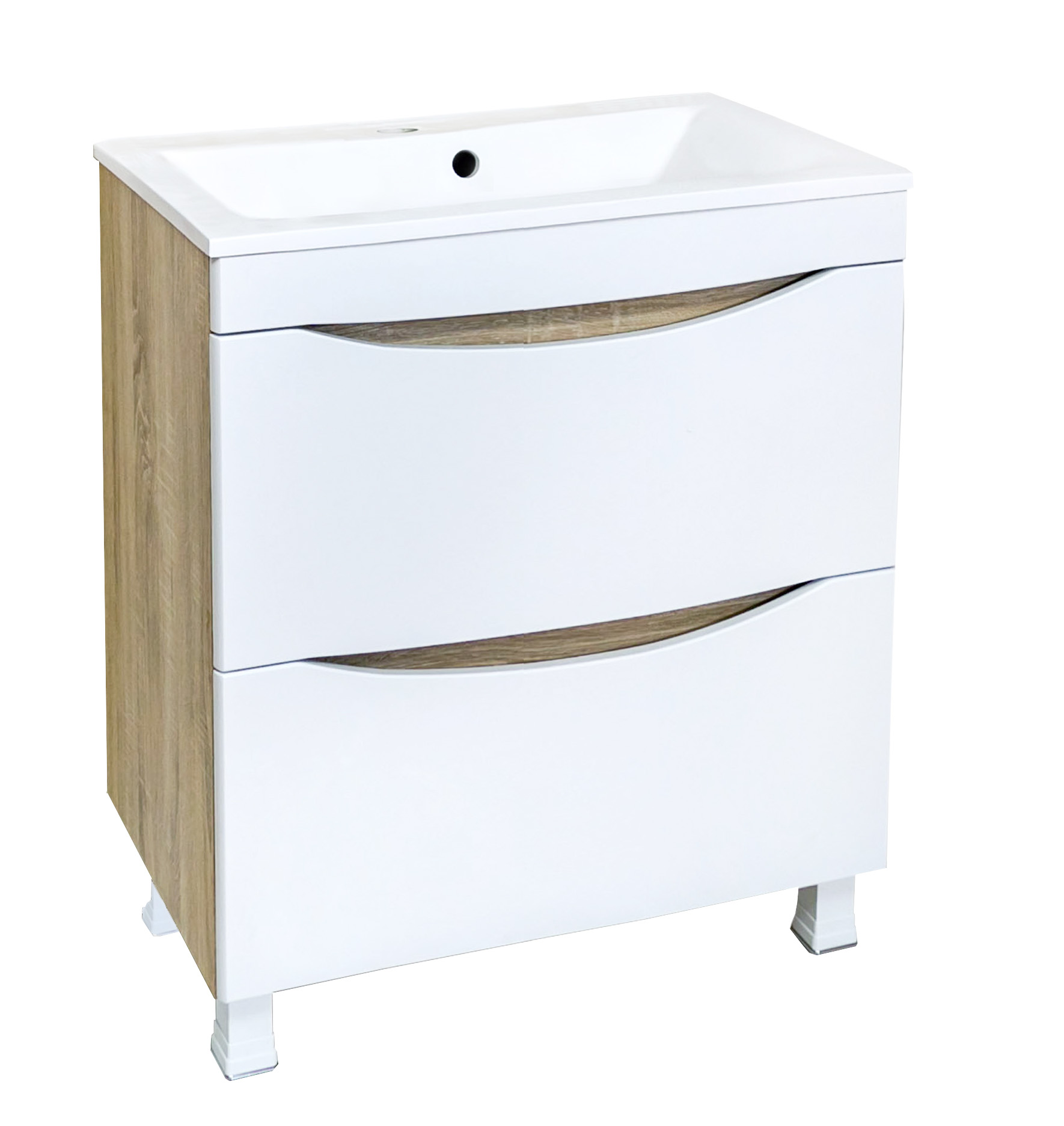 08 Тумба ИРИДА  650 напольная (дуб сонома светлый)под умыв. НАТАЛИ V 18/Paola Elegante 650