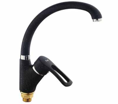 25 Смеситель для кухни с гайкой (утка) черный СВ4325-1