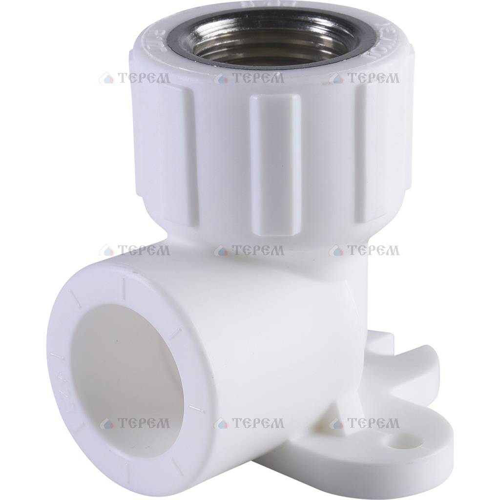 Угольник комб. с креплением 25х1/2 вн. р. (ушастик) ПОЛИТЭК (40шт)