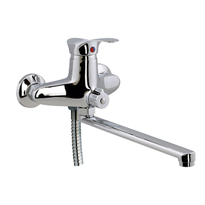 01 Смеситель для ванны с длин изливом 350 мм. с дивер С9201