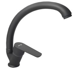 32 Смеситель для кухни с гайкой " Графит" (утка) С3332