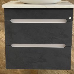 4 Тумба  "Уран СОМО 60" подвесная 2 ящика Графит с доводчиком