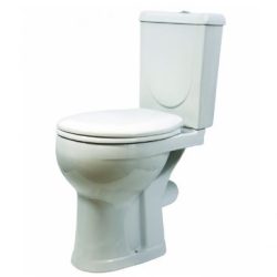 Унитаз-компакт "Ирида" белый (прямой, нижн, сид.с мет.крепл, арм)