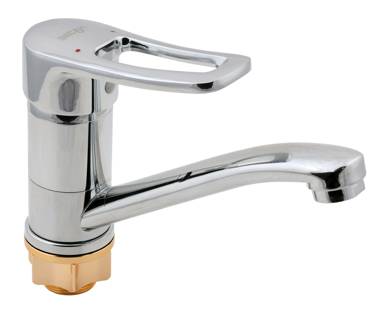 16 Смеситель для кухни средний нос c гайкой  С3116