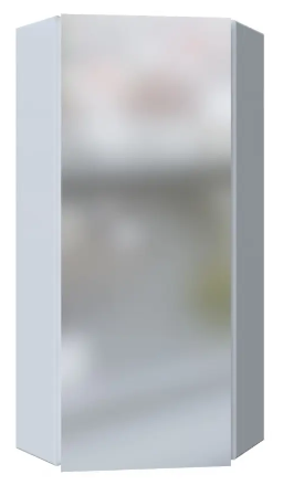 1 Зеркальный шкаф  Penta 43П угловой Белый глянец