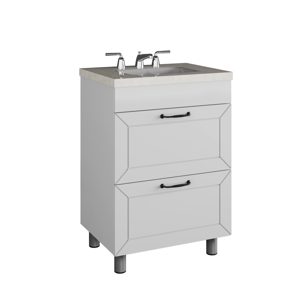 04 Тумба Авалон (70 2 ящика (Белый) под Como 70)