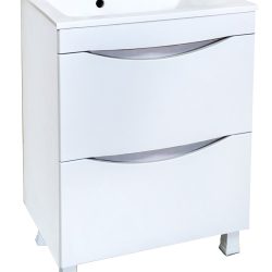 08 Тумба ИРИДА  650 напольная (белый+белоснежный) под умыв. НАТАЛИ V 18/Paola Elegante 650