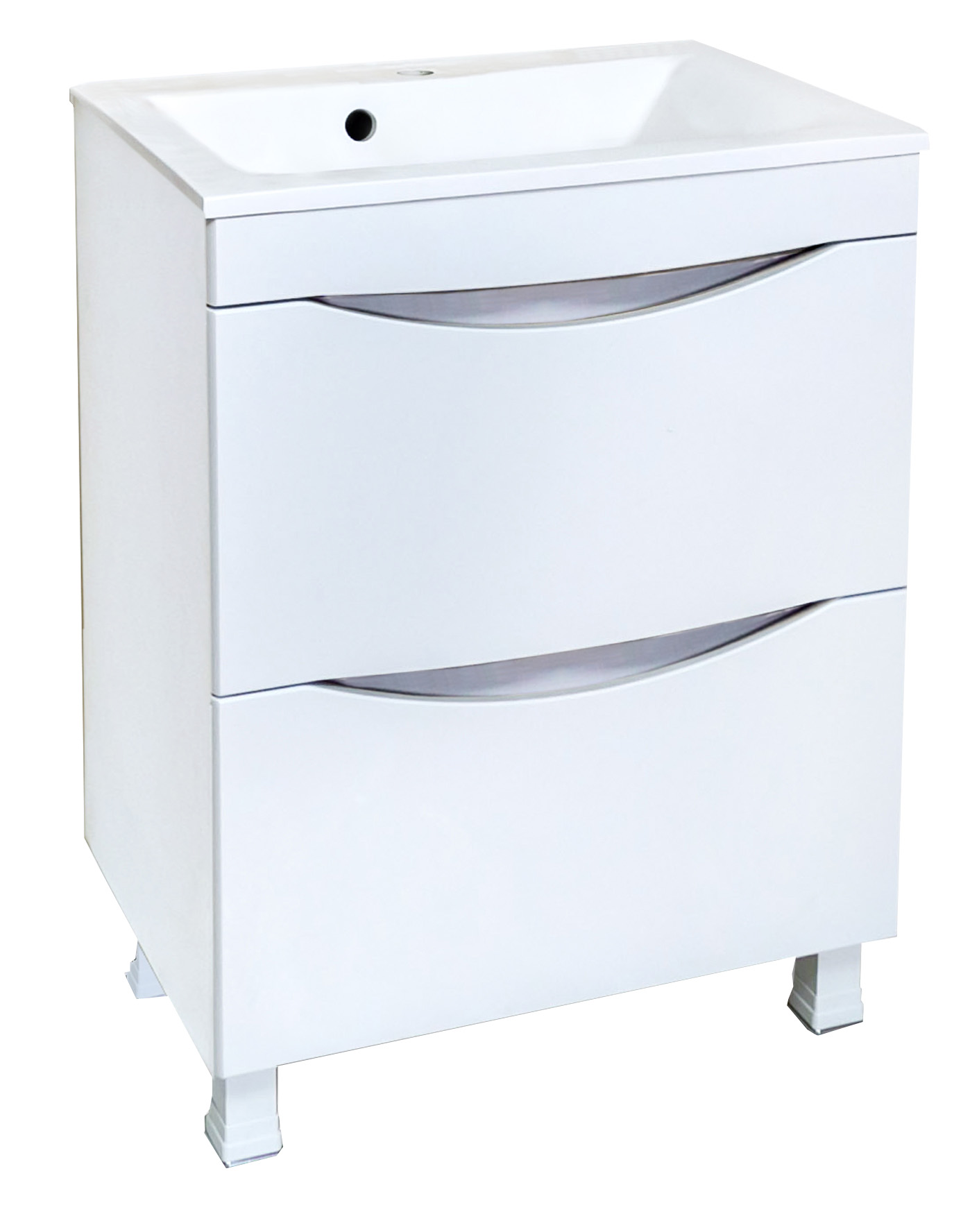 08 Тумба ИРИДА  650 напольная (белый+белоснежный) под умыв. НАТАЛИ V 18/Paola Elegante 650