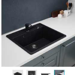 Мойка ML-GMS21 СТАНДАРТ прямоугольная, черный (308), 565*505*200мм