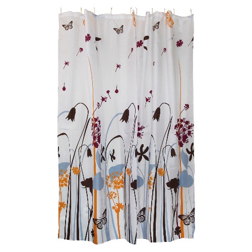 Штора д/ванной п/э "Полевые цветы", 12 декор. колец, 180*180см, арт.311940, Рыжий Кот (1/12/36)