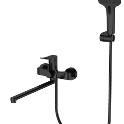 30 Смеситель для ванны с длин. изливом (черный) СВ8230