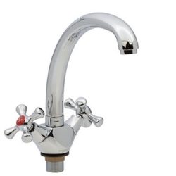 24 Смеситель для кухни толстый гусак с гайкой СВ1324