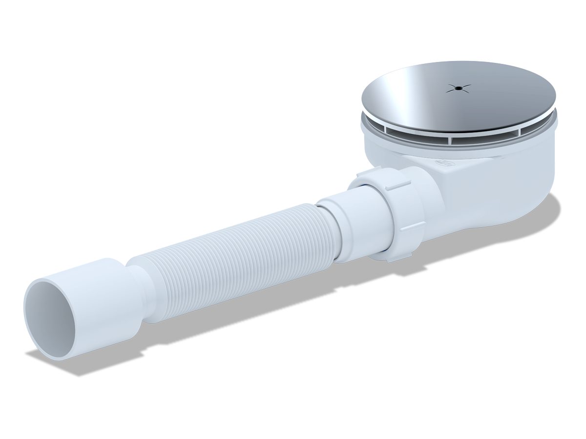 Сифон для душ.поддона 1/2*90, h53 мм  Е355С  (8 шт)