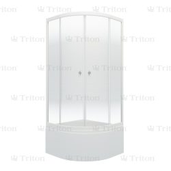 Душевое ограждение "Лайт 90*90 Б" 1/4 круга, глуб. подд., Градиент, Белый (5 места+сифон E410CL)