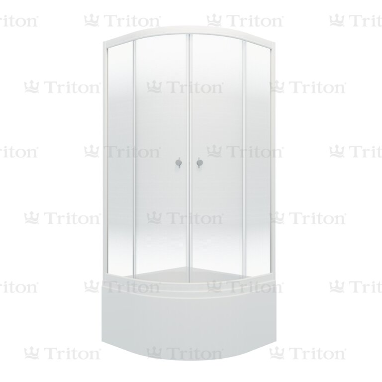 Душевое ограждение "Лайт 90*90 Б" 1/4 круга, глуб. подд., Градиент, Белый (5 места+сифон E410CL)