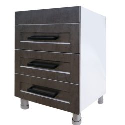 Тумба  Мокко 60  3 ящ.((Белый+Лофт сильвер Пэлас) под COMO 60