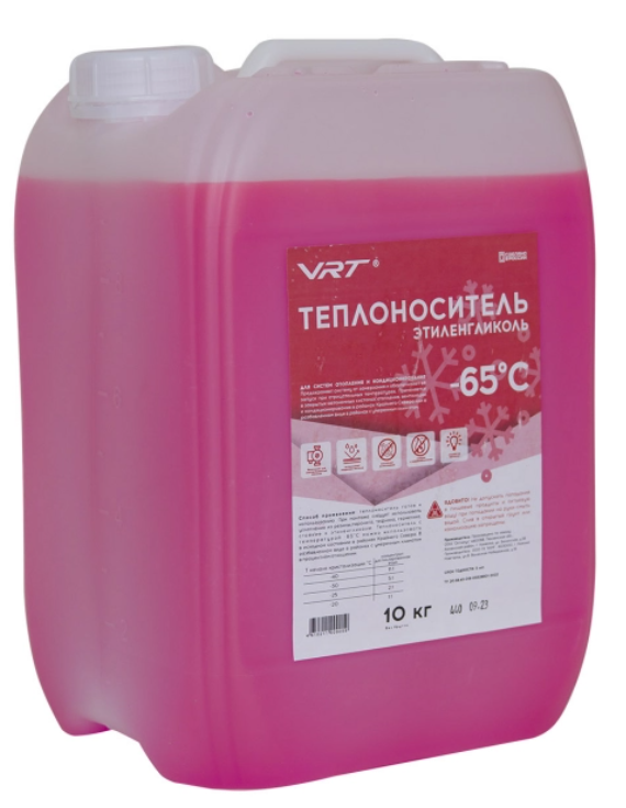 Теплоноситель VRT (этиленгликоль) -65 10 кг розовый