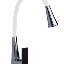 63 Смеситель для кухни с гайкой с гибким изливом (Белый) С3563W