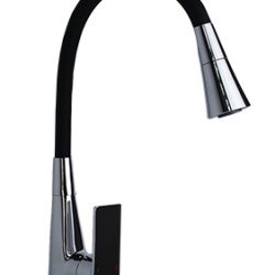 63 Смеситель для кухни с гайкой с гибким изливом (Черный) С3563T