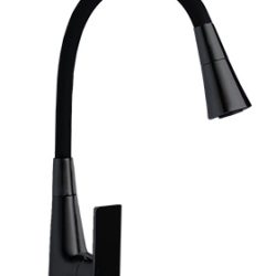 63 Смеситель для кухни с гайкой с гибким изливом (Черный) С3563F