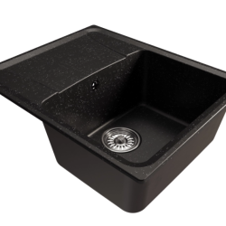 Мойка ML-GM26 КОМФОРТ с крылом, черная (308), 580*470*190мм