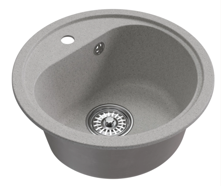 Мойкa ML-GM10 КОМФОРТ круглая, серая (310), 440мм (глуб. чаши 180)