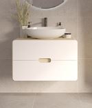 Тумба Vortex 800х500х500П 2я орех лучистый солнечный/супермат айс