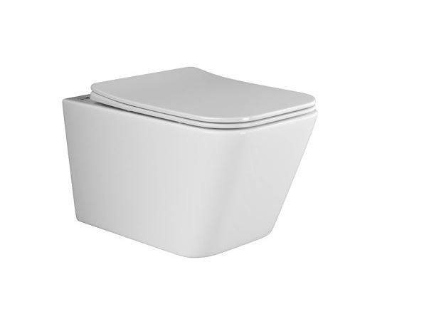 Подвесной унитаз METRIC Rimless, с крепежом, с сиденьем-крышкой с микролифтом