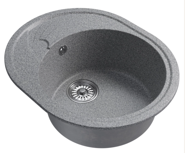 Мойка ML-GM17 КОМФОРТ овальная с крылом, темно-серая (309), 580*470*180мм