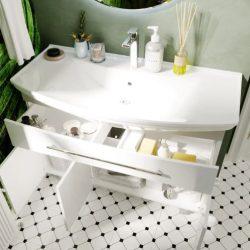 Тумба Lina New 105Н 1в.я 3д Белый глянец