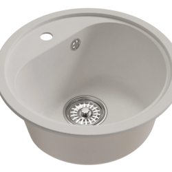 Мойкa ML-GM10 КОМФОРТ круглая, ультра-белая (341), 440мм (глуб. чаши 180)