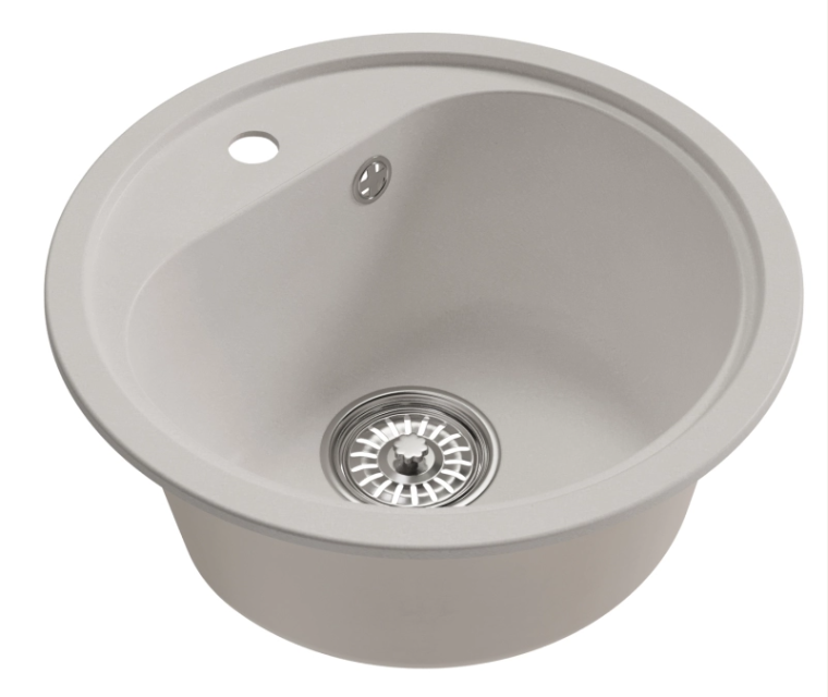 Мойкa ML-GM10 КОМФОРТ круглая, ультра-белая (341), 440мм (глуб. чаши 180)